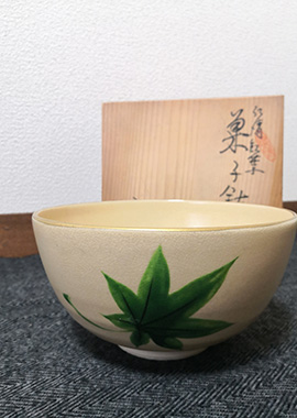 菓子鉢-紅葉-木箱入り